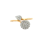 18k Yellow Gold and Diamond Fancy Ring in size 5.5 and total gold weight of 1.78g